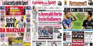 Le prime pagine di Gazzetta, Corriere e Tuttosport