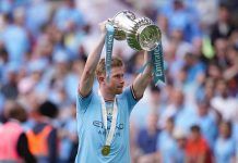 De Bruyne e Dias in conferenza stampa pre Manchester City-Inter
