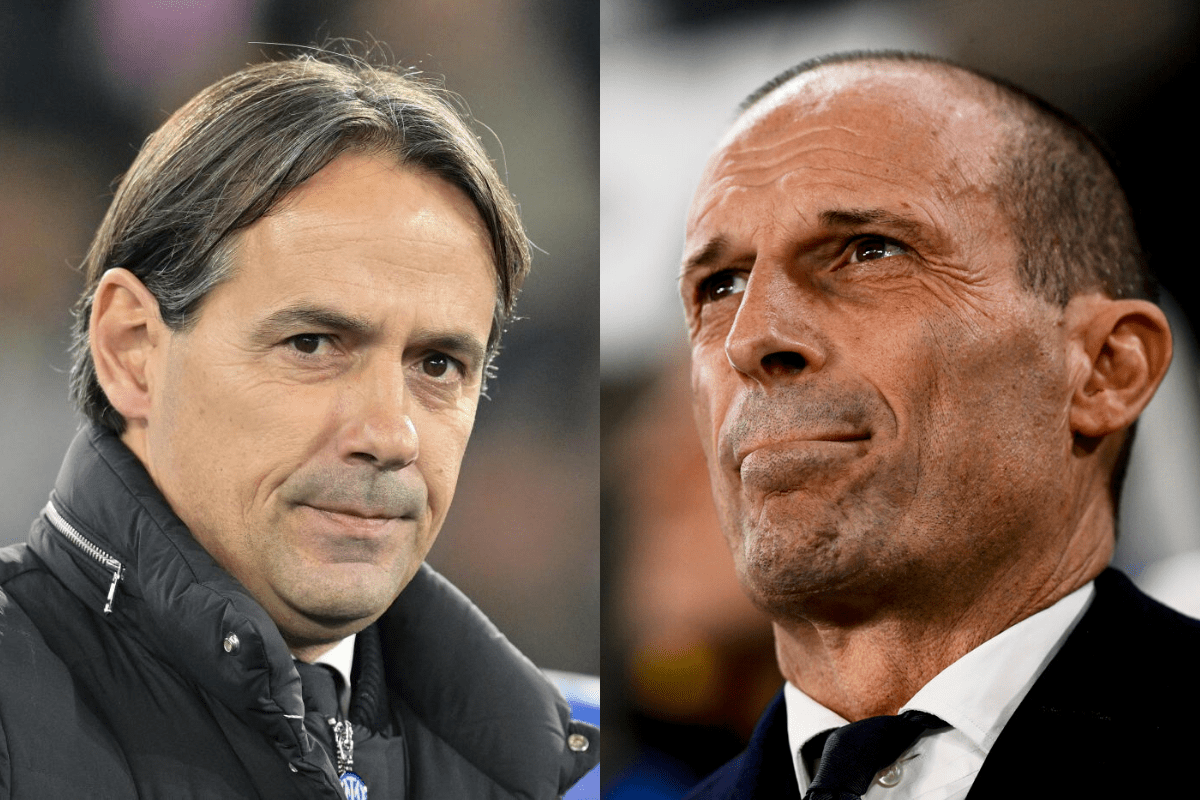 18 i precedenti tra Allegri e Inzaghi: 9 vittorie per il livornese e 6 per il piacentino