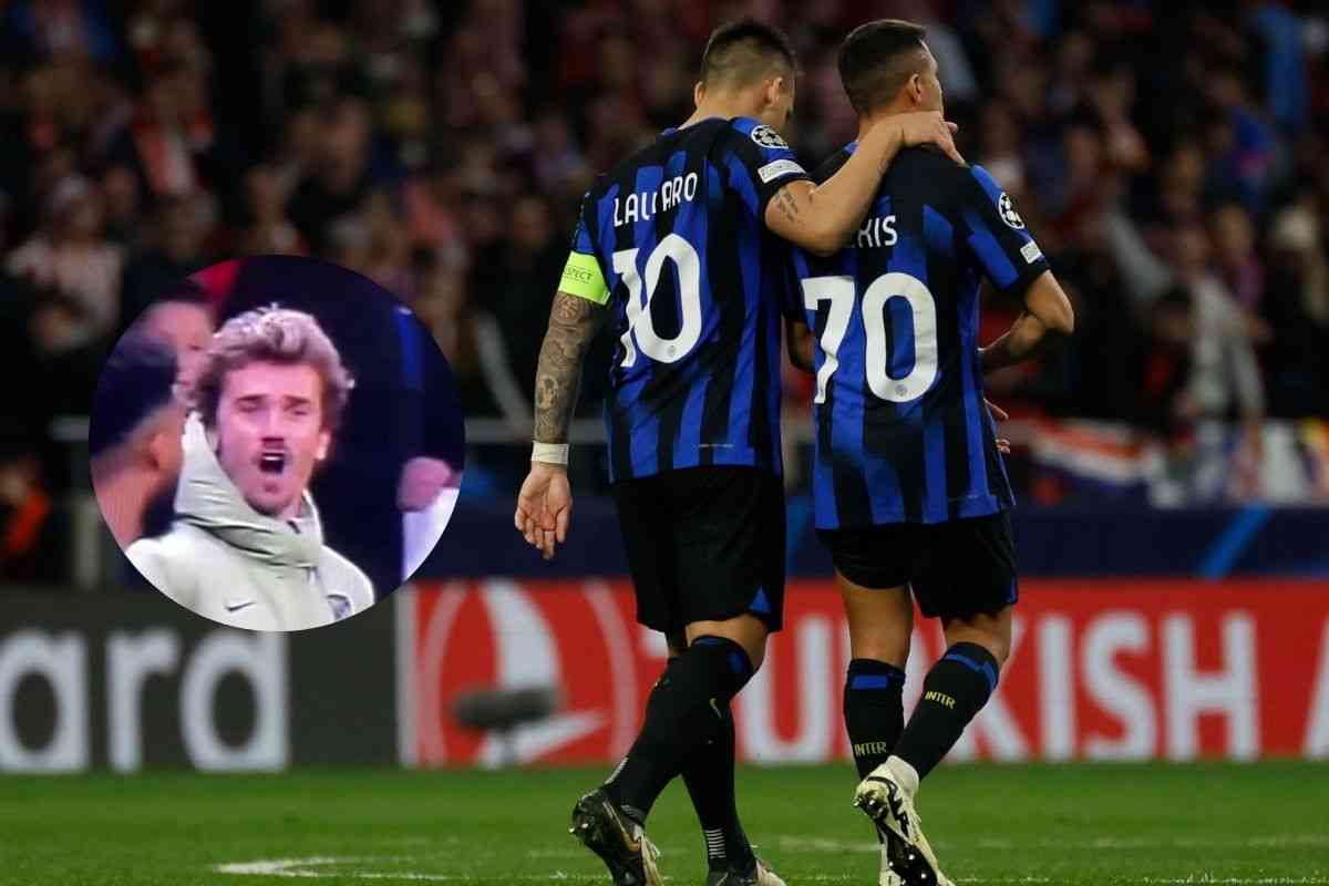 Atletico-Inter, Griezmann insulta Sanchez dopo il rigore sbagliato