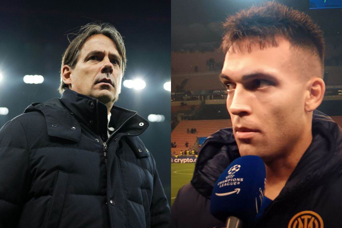 Inzaghi e Lautaro al termine di Inter-Monaco