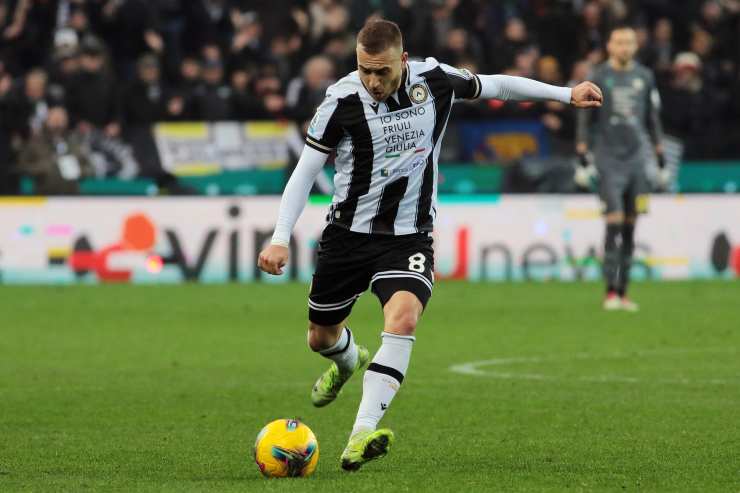 Lovric con la maglia dell'Udinese