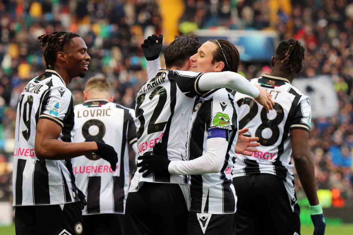 esultanza giocatori Udinese