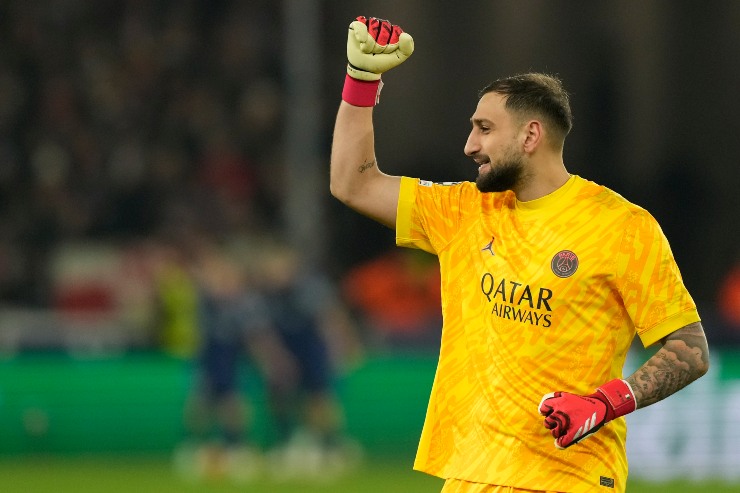 L'esultanza di Donnarumma, portiere del PSG