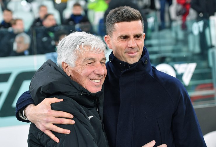 Gasperini e Thiago Motta si abbracciano allo Stadium