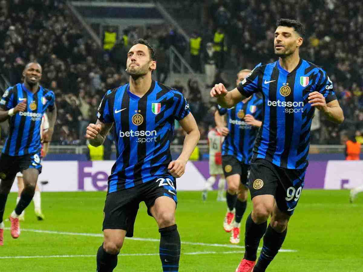 Inter-Feyenoord: Calhanoglu festeggia il gol su rigore