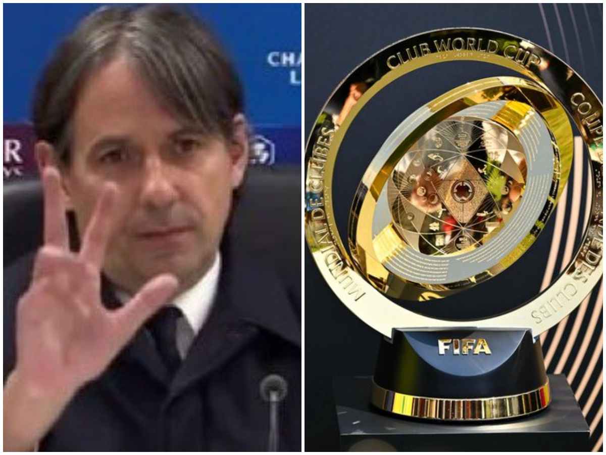 Inzaghi e il trofeo del Mondiale per Club