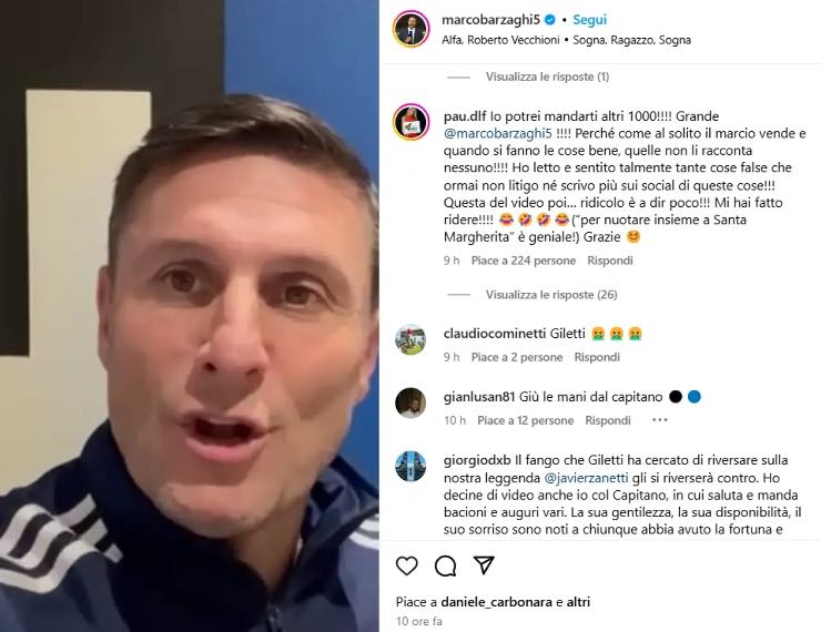 Zanetti, post social