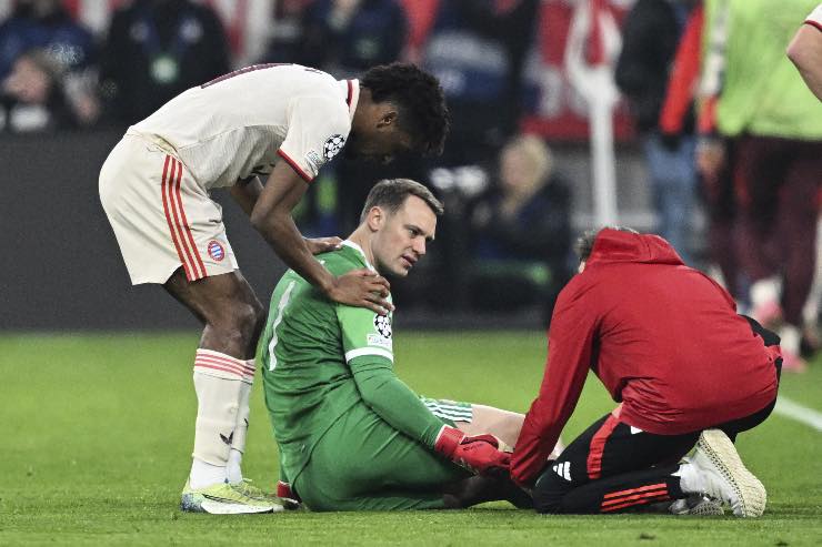 Neuer infortunato, potrebbe non giocare contro l'Inter 