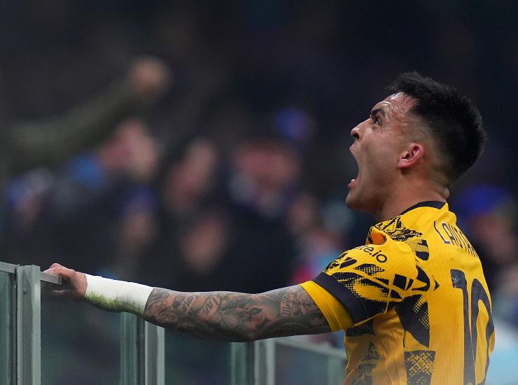 Lautaro esulta dopo la rete
