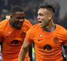 Thuram e Lautaro esultano dopo un gol
