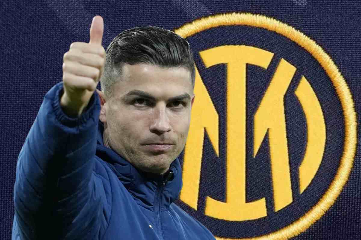 Cristiano Ronaldo e il logo Inter