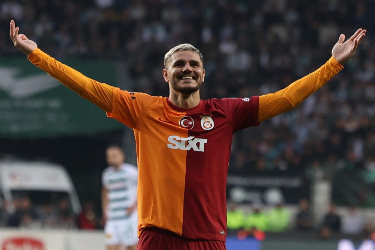 Mauro Icardi esulta dopo il gol col Galatasaray