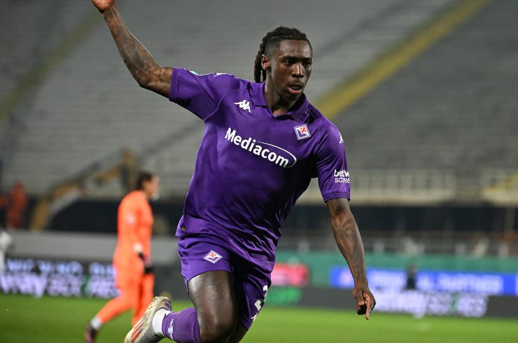 Moise Kean esulta dopo un gol