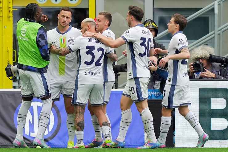 Arnautovic esulta con l'Inter