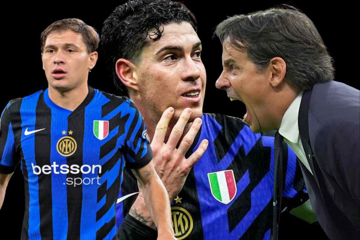 Barella, Bastoni e Simone Inzaghi