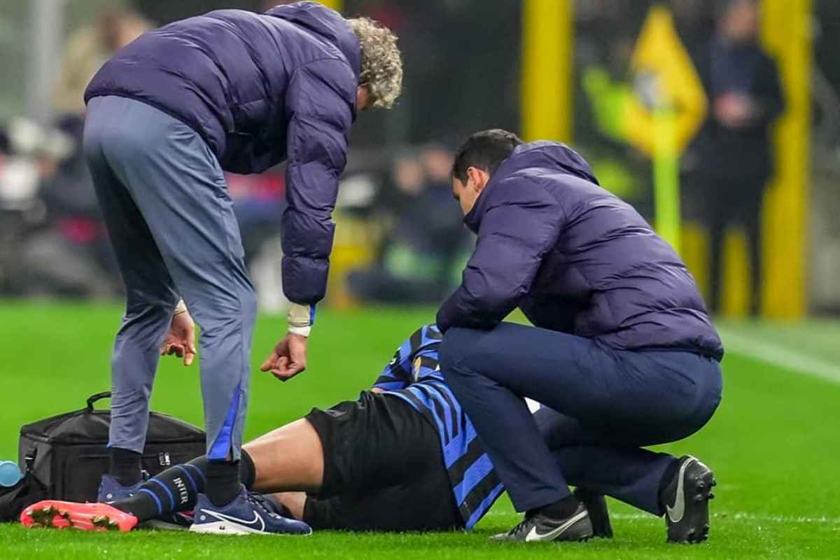 Giocatore nerazzurro infortunato