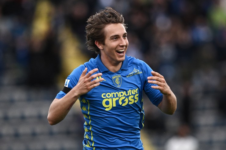 L'esultanza di Jacopo Fazzini dopo il gol