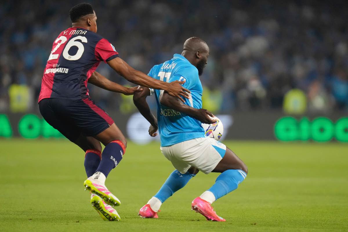 Mina e Lukaku in Napoli-Cagliari