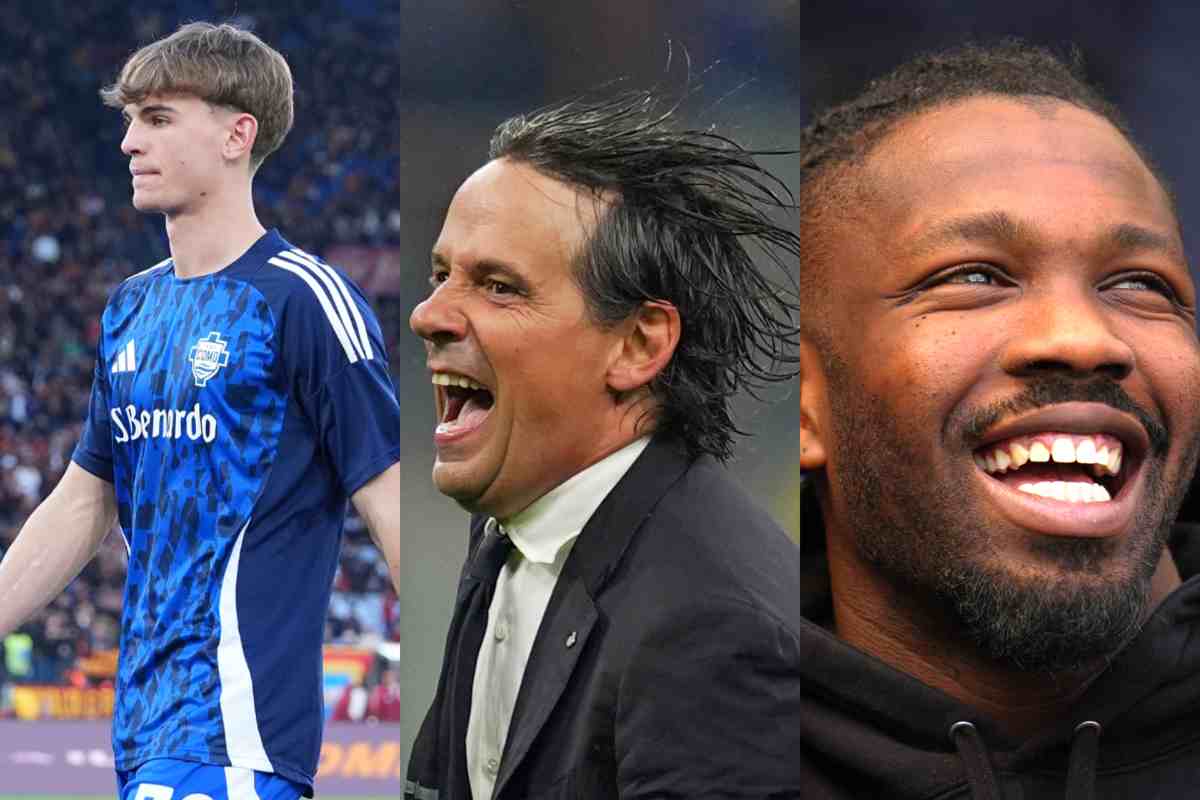 Foto tripla Nico Paz Inzaghi Thuram