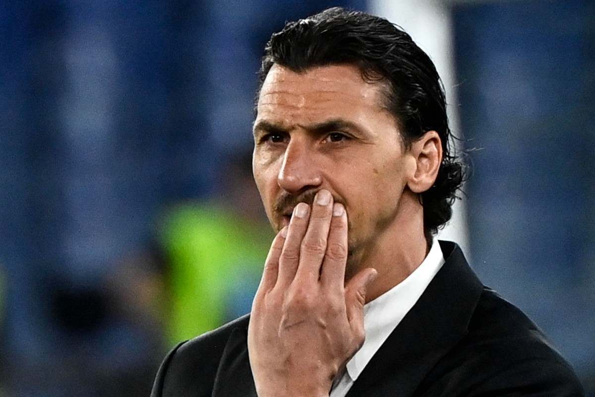 Zlatan Ibrahimovic all'Olimpico per la finale di Coppa Italia