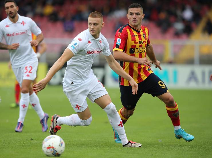 Comuzzo e Krstovic in Lecce-Fiorentina