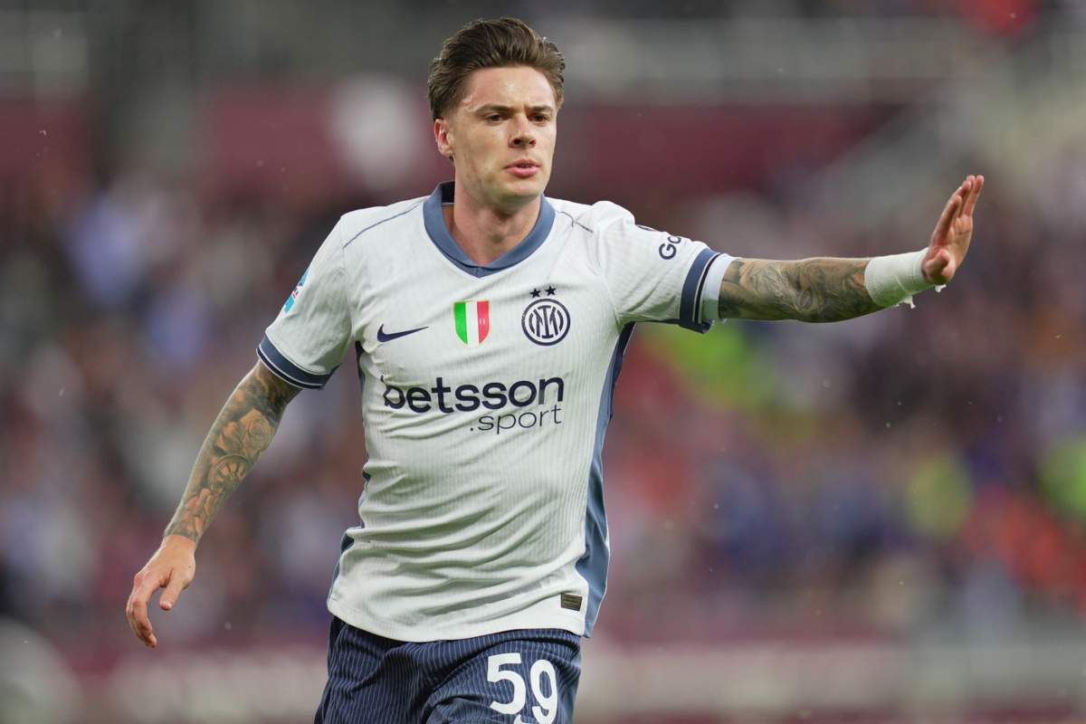 Torino-Inter, Zalewski esulta dopo il gol