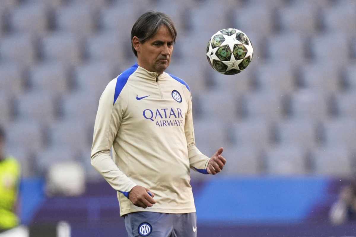 Inzaghi durante l'allenamento