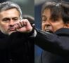 Inzaghi e Mourinho che fa le manette nel febbraio 2010