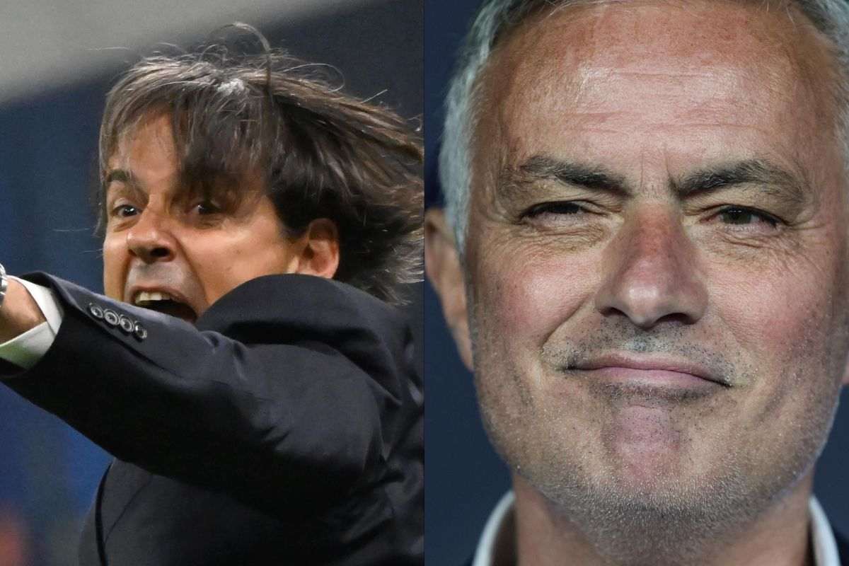 Inzaghi e primo piano Mourinho