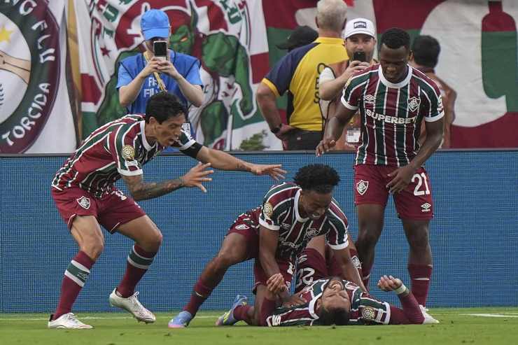 Esultanza di gruppo della Fluminense al Mondiale per Club
