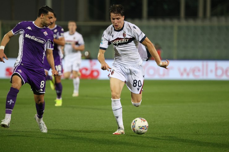 Giovanni Fabbian in azione con la maglia del Bologna