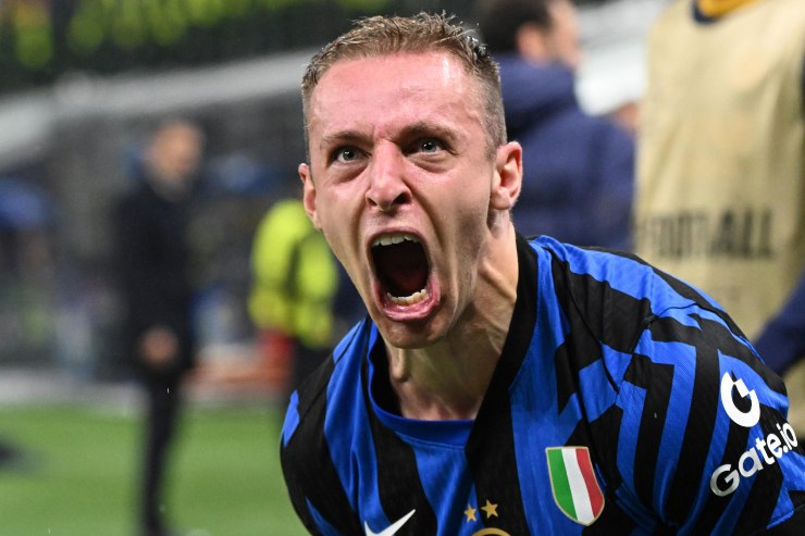 L'esultanza di Davide Frattesi dopo il gol