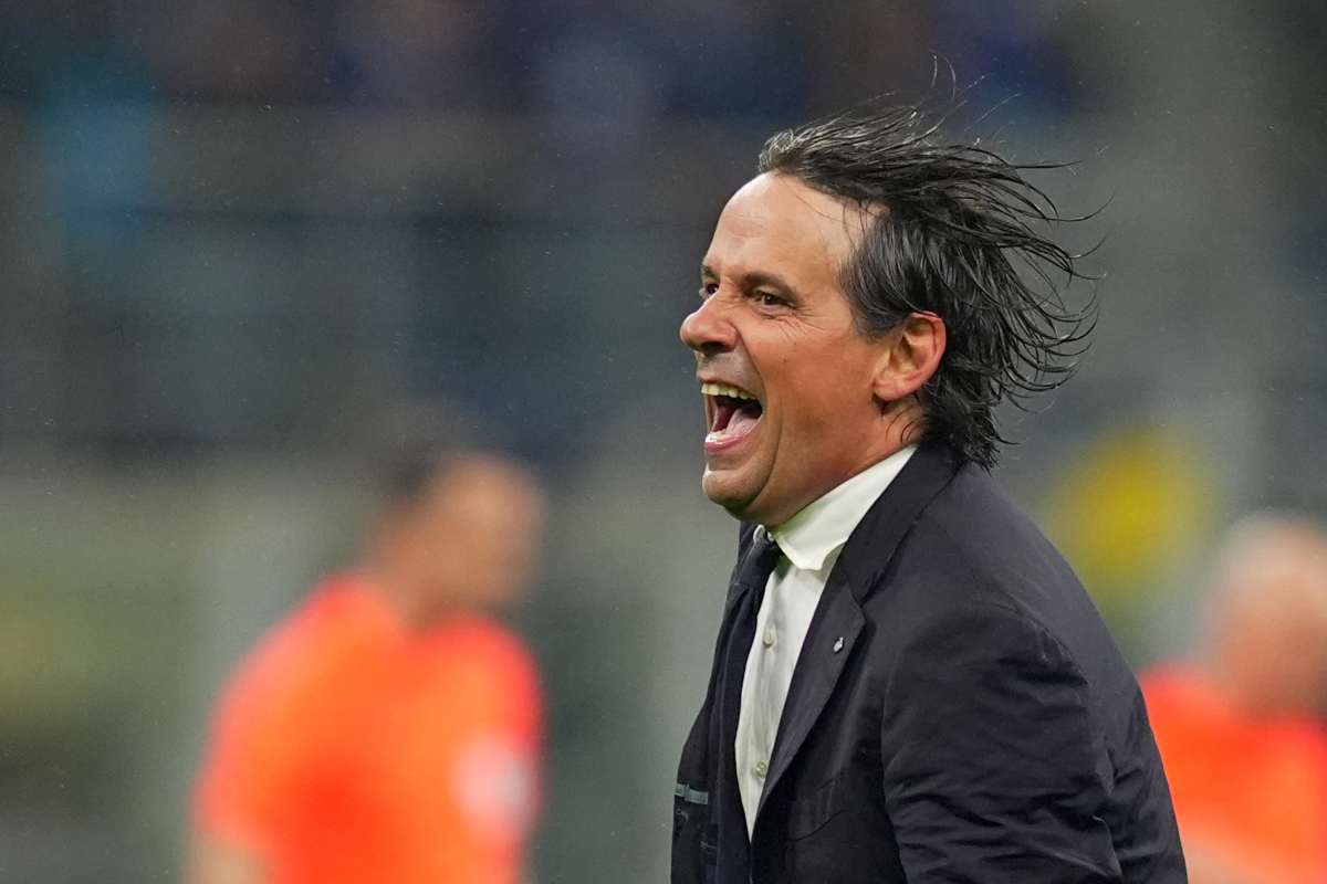 Inzaghi esulta dopo la vittoria contro il Barcellona