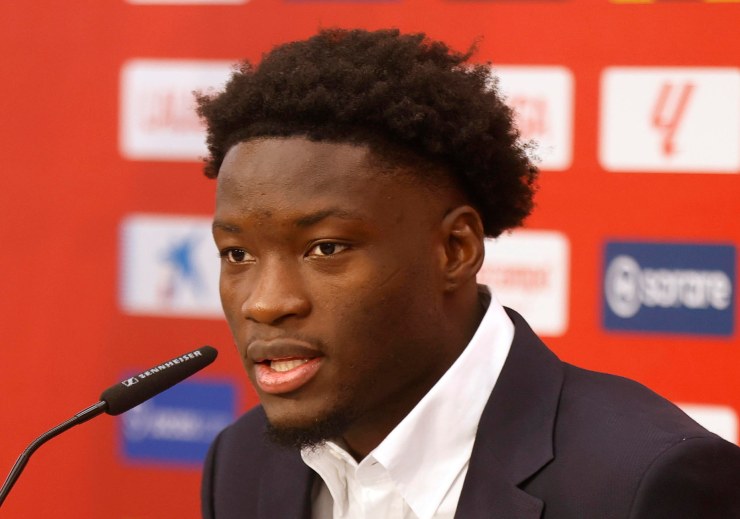 Lucien Agoumé in conferenza stampa