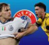 Barella, Bastoni e logo Uefa