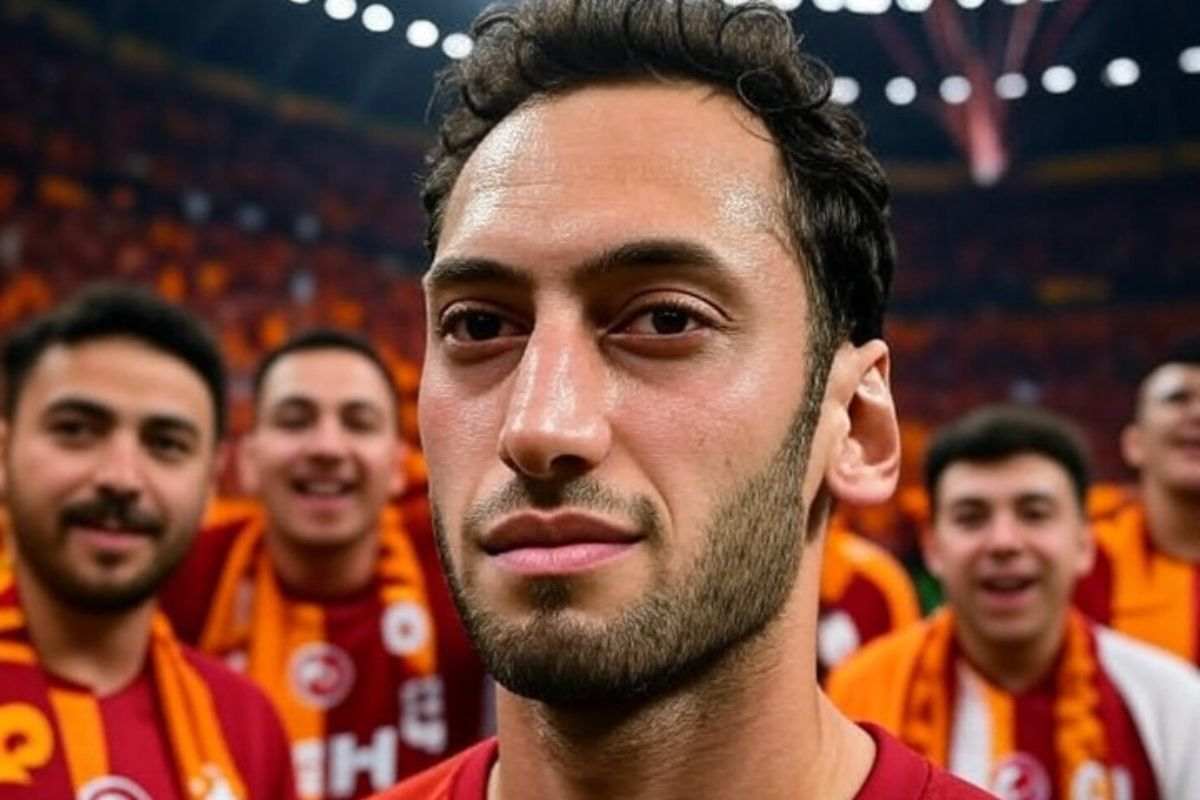 Calhanoglu con dietro i tifosi del Galatasaray