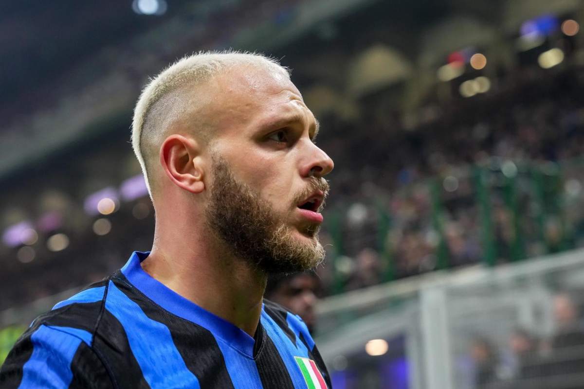 Dimarco durante una partita dell'Inter