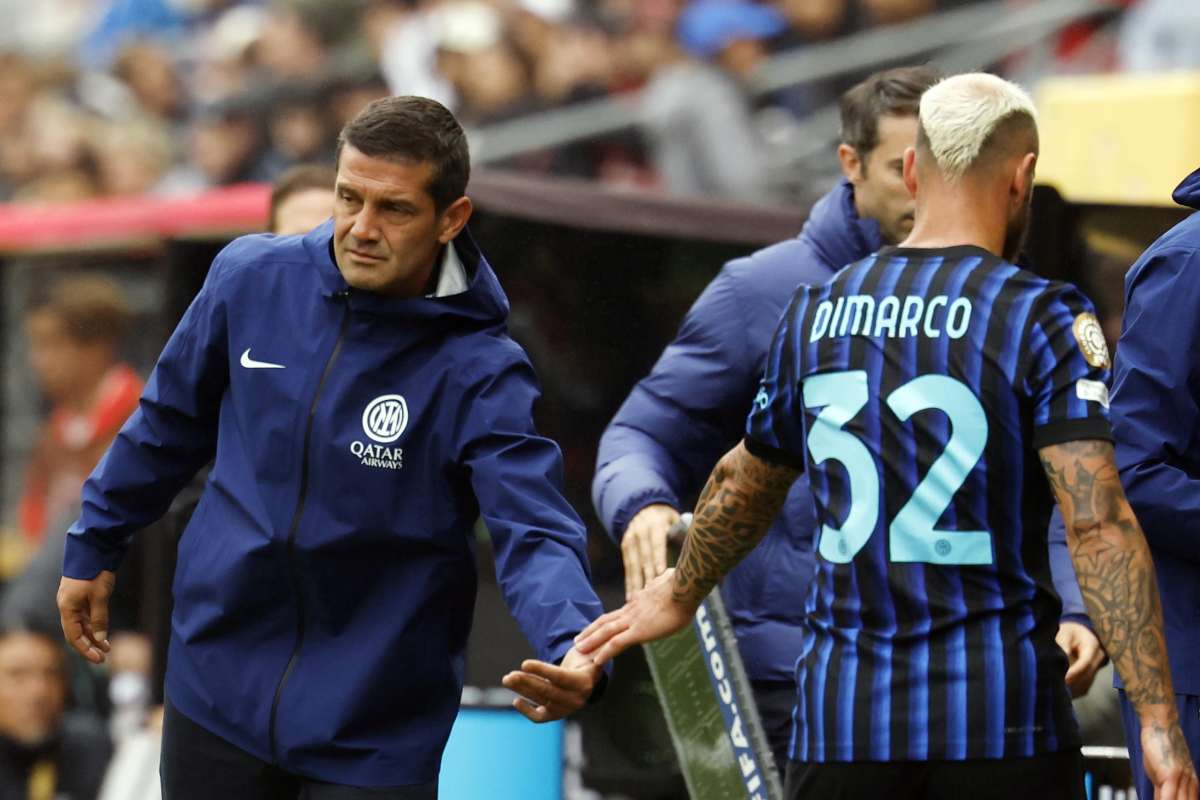 Chivu e Dimarco si salutano