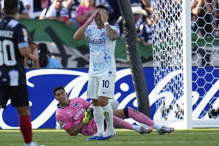 Lautaro durante Monterrey-Inter