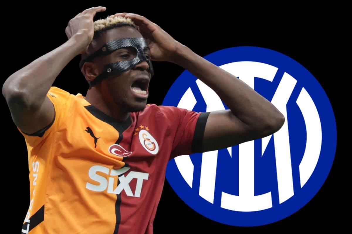 Osimhen e il logo dell'Inter