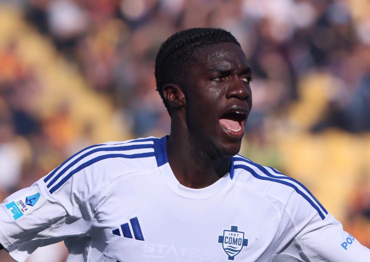 Assane Diao esulta dopo un gol