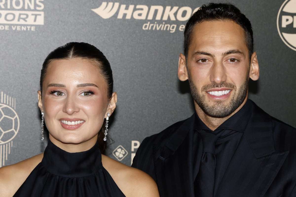 Hakan Calhanoglu con la moglie