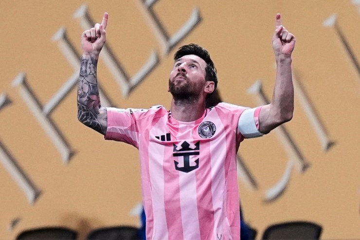 L'esultanza di Lionel Messi dopo il gol