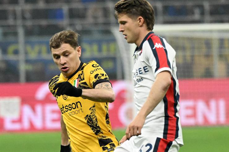 Morten Frendrup in azione contro l'Inter