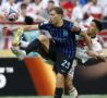 Nicolo Barella in azione al Mondiale per Club