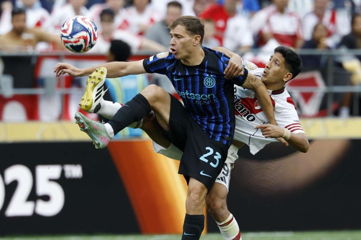 Nicolo Barella in azione al Mondiale per Club