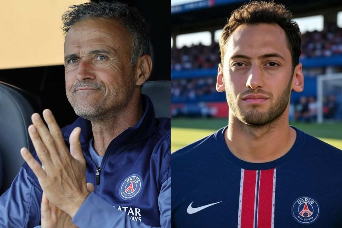 Luis Enrique e Calhanoglu-PSG AI