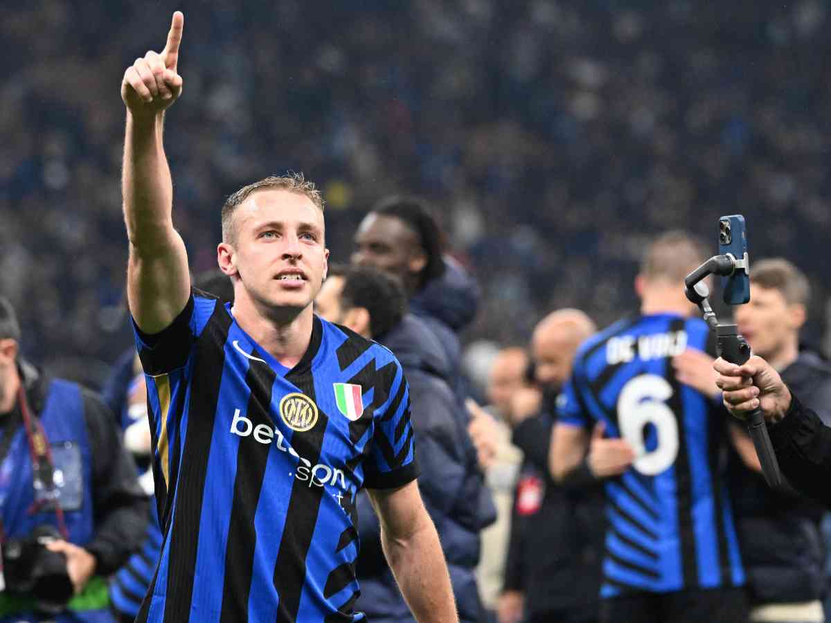 Frattesi esulta dopo Inter-Barcellona