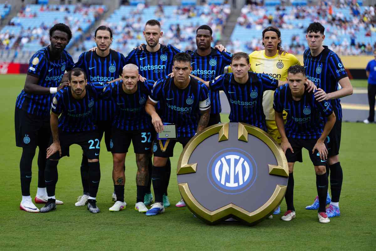 I giocatori dell'Inter in posa
